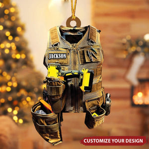 Lineman Vest Flat Acrylic Ornament - Lineman Personalized Ornament