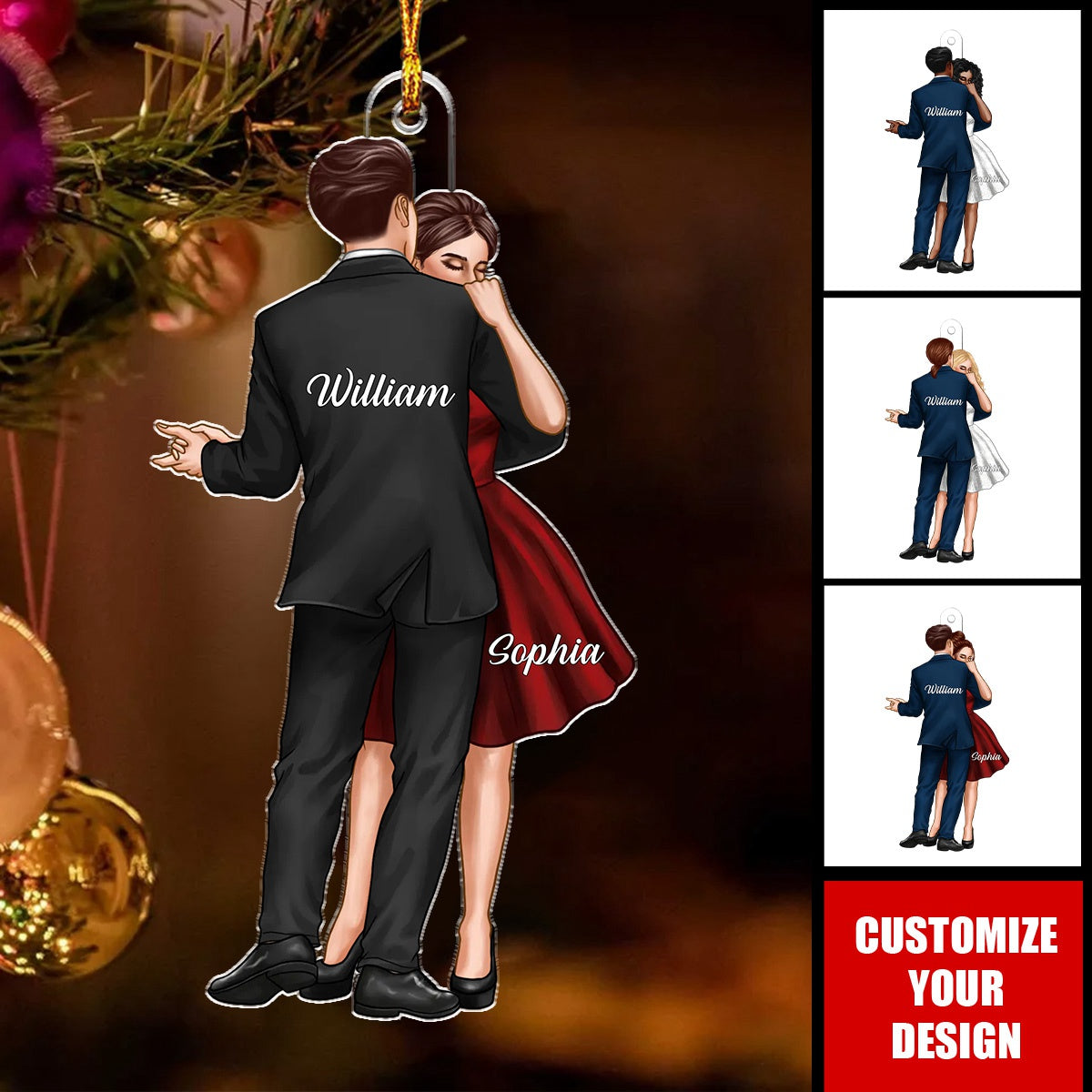 Couple Dancing In Moonlight Couple Anniversary Gift Personalized Ornament