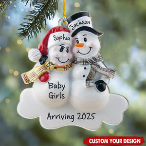 Snowman Personalized Ornament - Christmas Gift For Family Members, Pregnancy