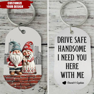 Couple Together Personalized Stainless Steel Keychain - Gift For Husband, Wife