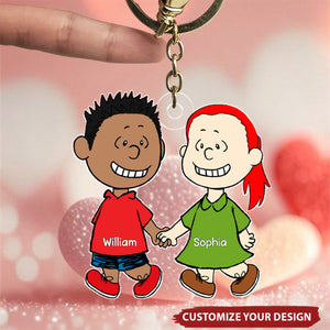 Personalized Gifts For Couple Keychain Holding Hands