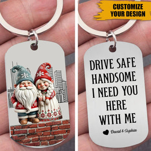 Couple Together Personalized Stainless Steel Keychain - Gift For Husband, Wife