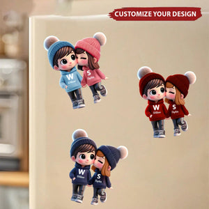 Cute Cartoon Couple Walking Personalized Decal