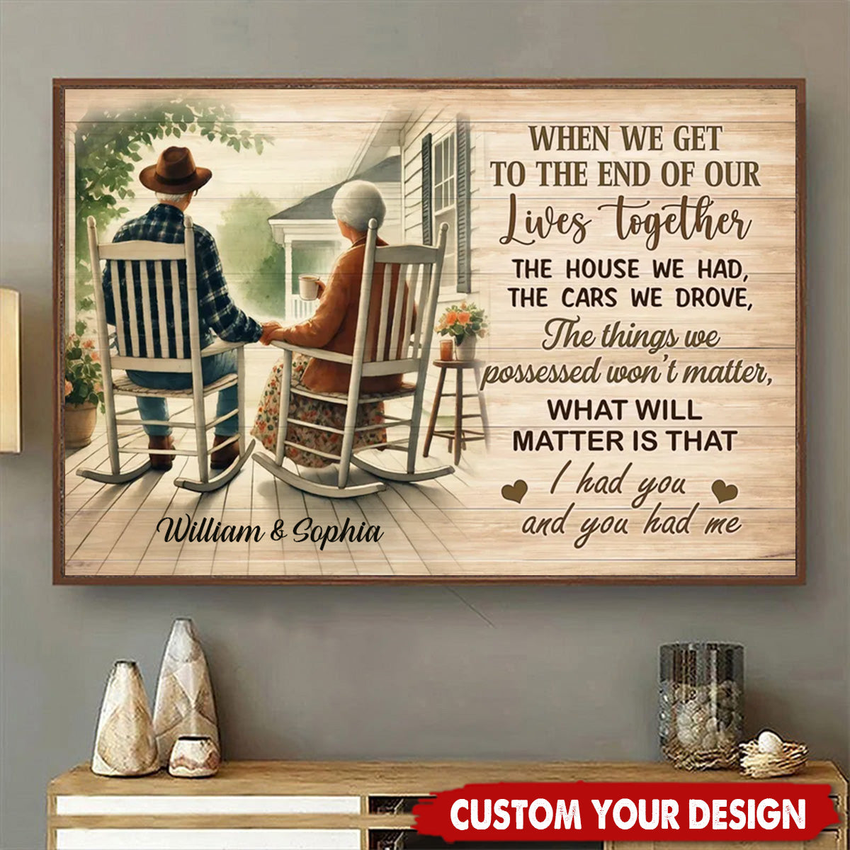 Old Couple Sitting On The Porch Personalized Poster