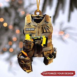 Lineman Vest Flat Acrylic Ornament - Lineman Personalized Ornament