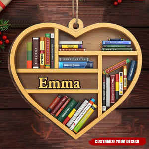 It's A Good Day To Read - Personalized Ornament Wood Heart Shaped