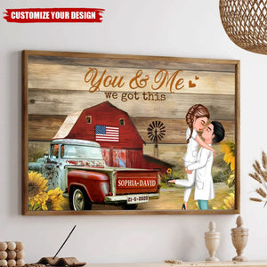 Hero Couple Vintage Truck Farmhouse Personalized Poster