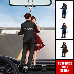 Couple Dancing In Moonlight Couple Anniversary Gift Personalized Car Ornament