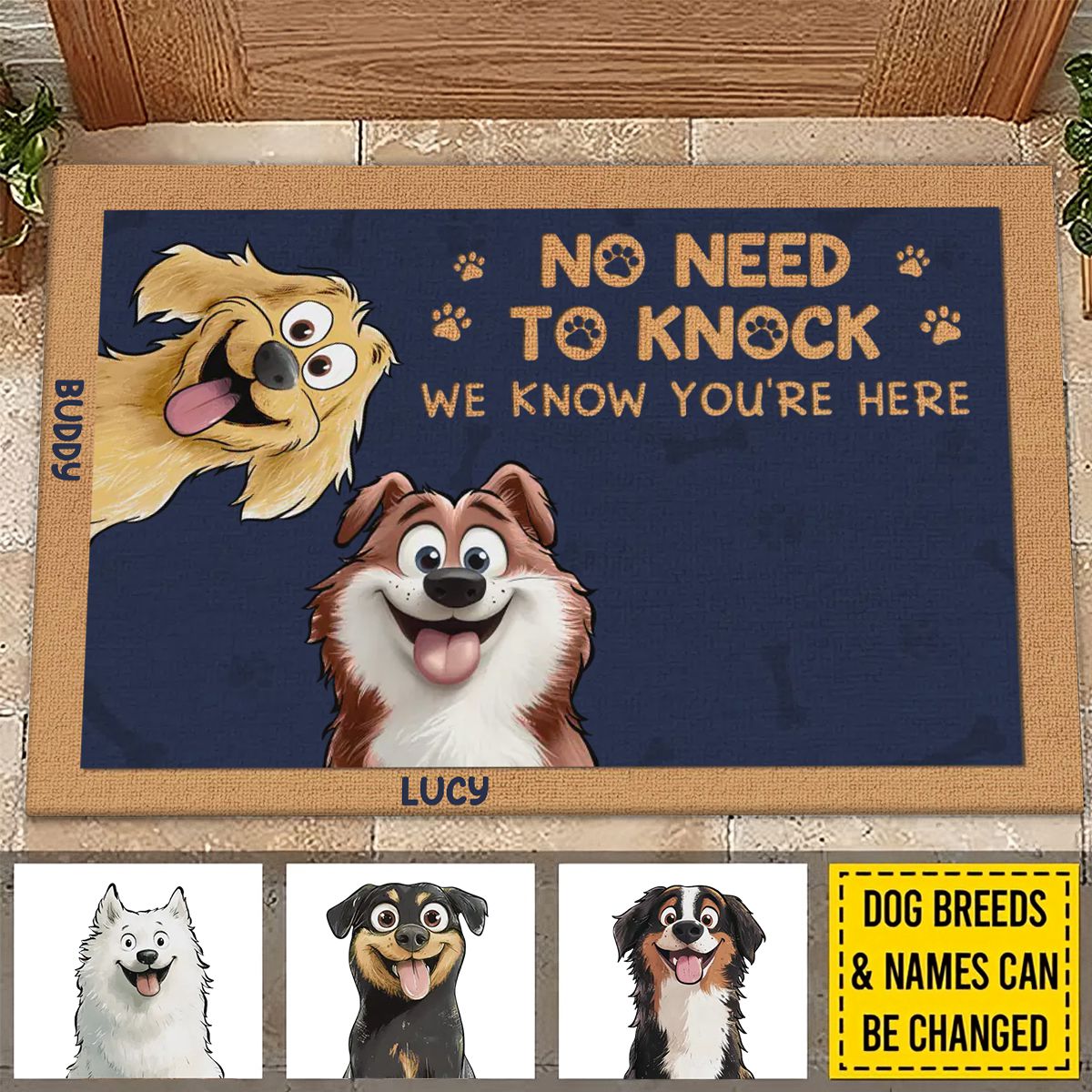 Just Walk In, Your Presence Is Always Felt - Dog Personalized Doormat