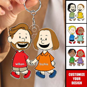 Personalized Gifts For Couple Keychain Holding Hands