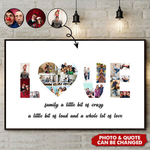 Custom Love Photo Collage Canvas Print Poster - Wedding Anniversary Gifts For New Couple, Husband, Boyfriend