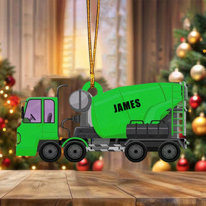 Personalized Concrete Cement Mixer Truck Ornament, Concrete Mixing Transport Truck Custom Christmas Ornament, Gift For Friends