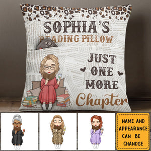 Reading Pillow Just One More Chapter - Personalized Custom Pocket Pillow - Gift For Book Lovers