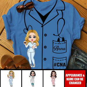 Blouse Nurse Pattern Doll Nurse Personalized T-shirt