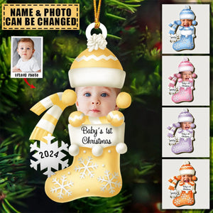 Transparent Christmas Ornament - Christmas Gifts - My First Christmas 2024 - Custom Ornament from Photo