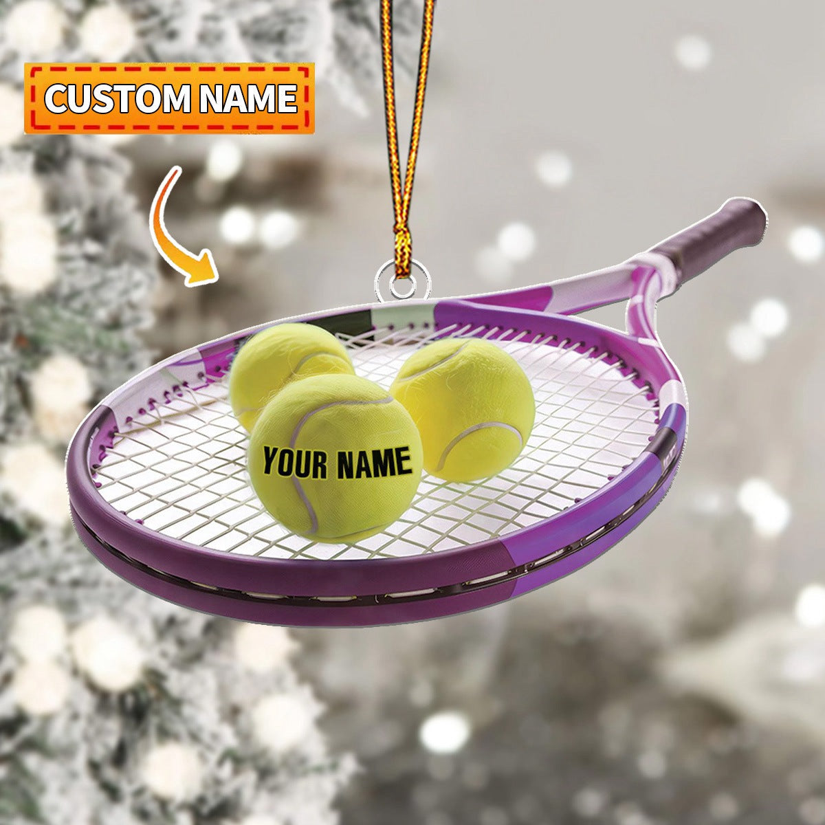 Custom Tennis Christmas Ornament, Personalized Ornament, Tennis Mom Gift Idea, Tennis Coach Gift