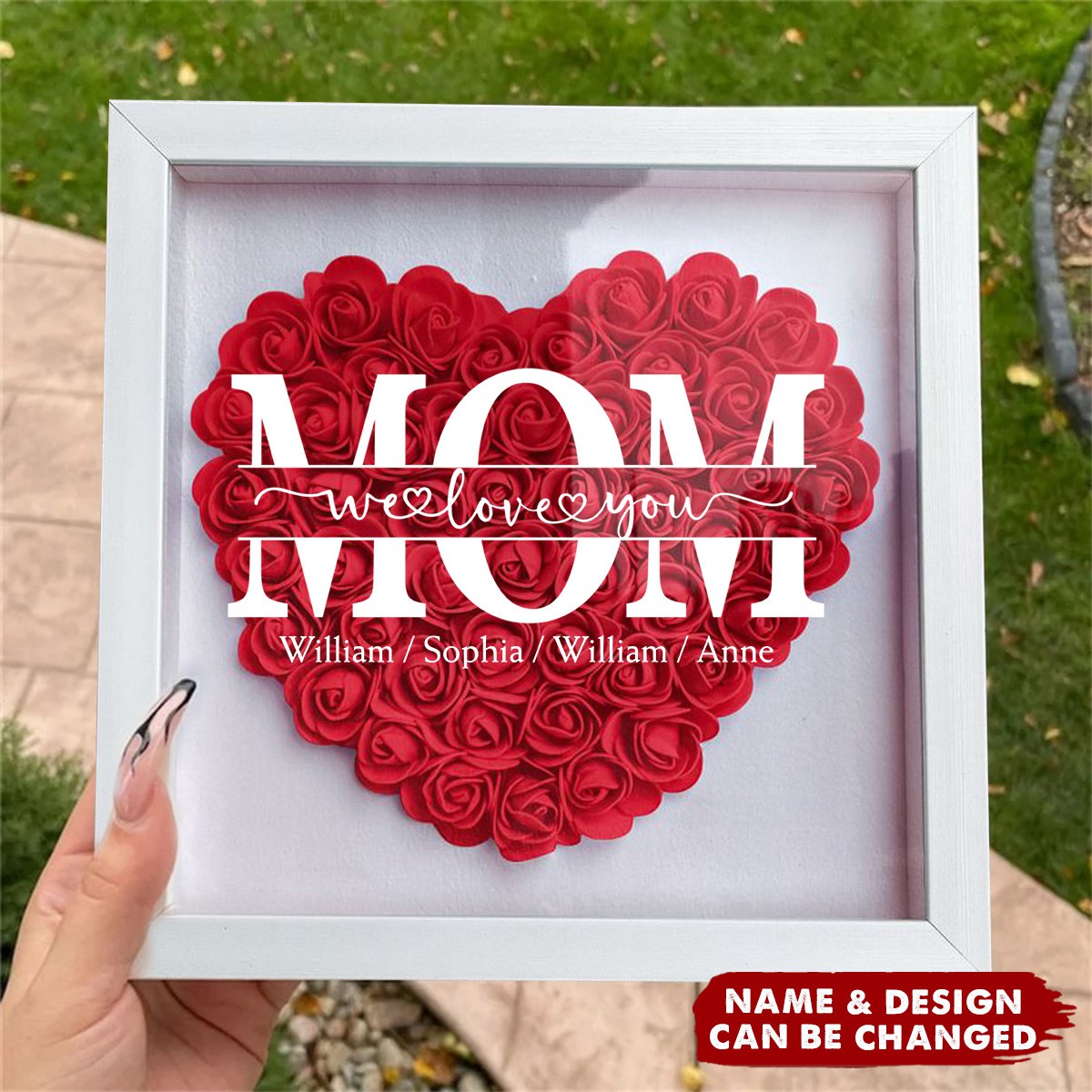 Mom We Love You - Personalized Flower Shadow Box - bakven