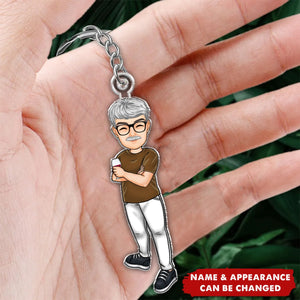 Cartoon Husband Daddy - Personalized Acrylic Keychain