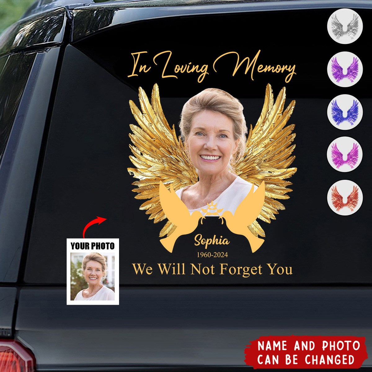 We'll Not Forget You - Personalized Memorial Decal