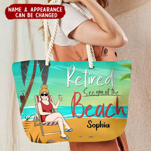 Retired See You At The Beach - Personalized Beach Bag