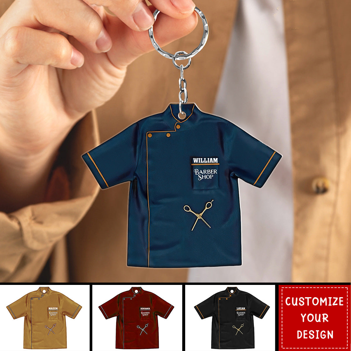 Barber Uniform - Personalized Acrylic Keychain