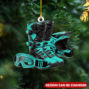 Custom Motocross Boots Helmet Ornament, Motocross Uniform Ornament