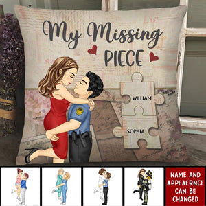 My Missing Piece Cartoon - Gift For Old Couples, Husband, Wife - Personalized Pillow