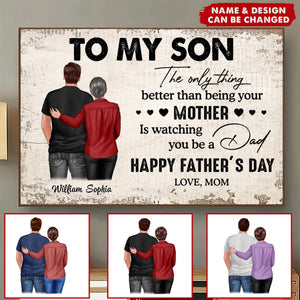 From Mom To Son Happy Father's Day Personalized Poster