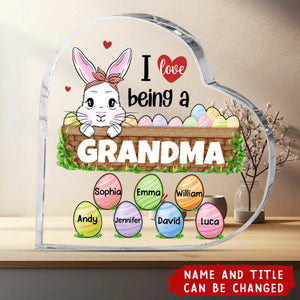 Love Being Called Grandma - Family Personalized Custom Heart Shaped Acrylic Plaque - Gift For Grandma