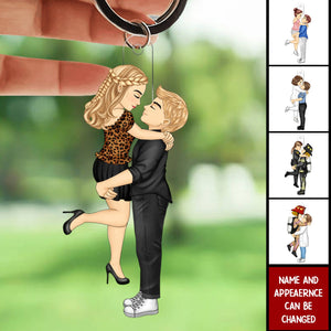 Kissing Couple - Loving, Anniversary Gift For Spouse, Husband, Wife - Personalized Keychain