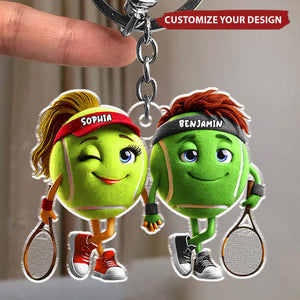 Tennis Couple - Personalized Acrylic Keychain