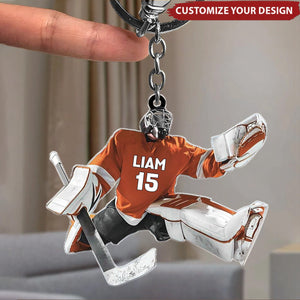 Hockey Goalie - Personalized Acrylic Keychain, Gift for Hockey Fans and Players