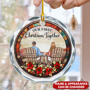 Our First Christmas Couple - Personalized Glass Ornament