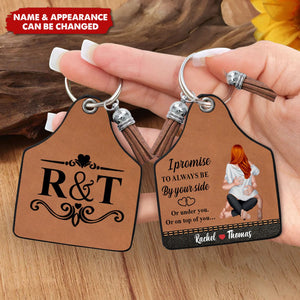 Gift Idea For Couple/Him/Her - Personalized Couple Leather Keychain