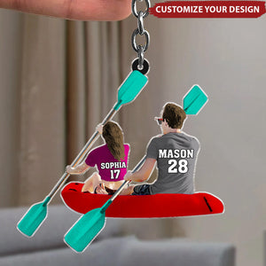 Kayak Couple - Personalized Acrylic Keychain, Gift For Kayaker Parter