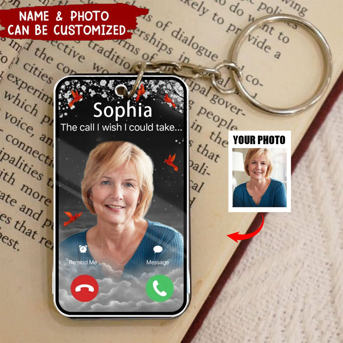 Custom Photo The Call I Wish I Could Take - Memorial Personalized Acrylic Keychain