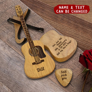 Wooden Acoustic Guitar Pick Box with Stand, Personalized Guitar Box for Pick