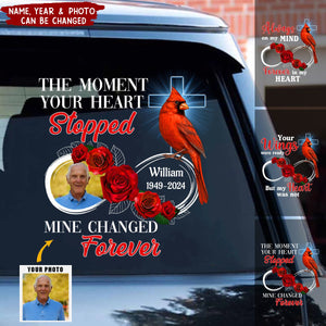 The Moment Your Heart Stopped - Personalized Memorial Decal