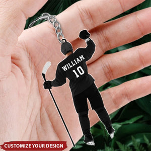 Ice Hockey Keepsake - Personalized Acrylic Keychain, Gift For Hockey Player