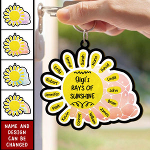 Grandma's Rays Of Sunshine - Personalized Keychain