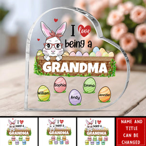 Love Being Called Grandma - Family Personalized Custom Heart Shaped Acrylic Plaque - Gift For Grandma