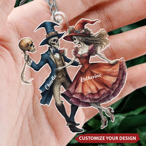 Witch Skeleton Couple - Personalized Acrylic Keychain