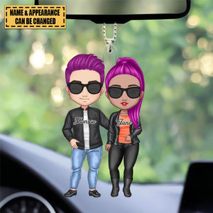 Personalized Cool Doll Couple - Personalized Acrylic Ornament