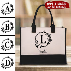 Personalized Monogram Canvas Bag - Gift For Girlfriend, Wife