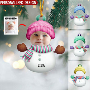 Personalized Christmas Snowman Decoration Custom Photo Ornament