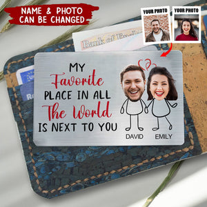 Custom Photo My Favorite Place - Gift For Couples, Husband, Wife - Personalized Aluminum Wallet Card