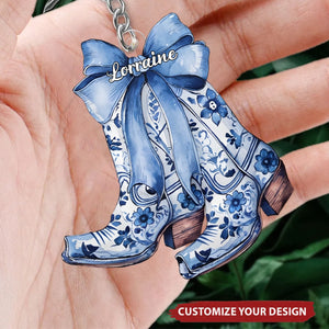 Coastal Cowgirl Boots - Personalized Acrylic Keychain