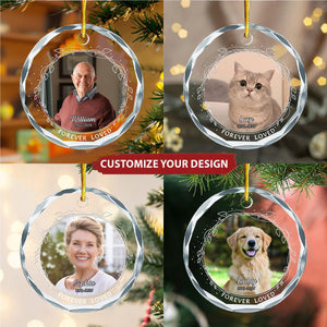 Custom Photo Christmas Gift - Personalized Circle Glass Ornament