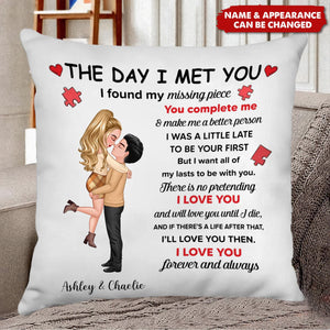 Found My Missing Piece Couple Hugging Kissing Gift by Occupation Gift For Her Gift For Him Firefighter, Nurse, Police Officer Personalized Pillow