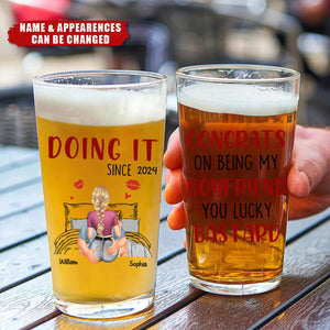 Congrats On Being My Husband (Doing It Since) - Personalized Beer Glass